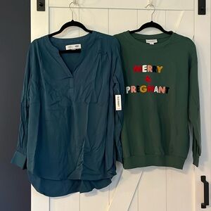 Lot of 3 Maternity tops-SZ. M-Old Navy, Liz Lange, Motherhood.1 NWT GREAT deal!